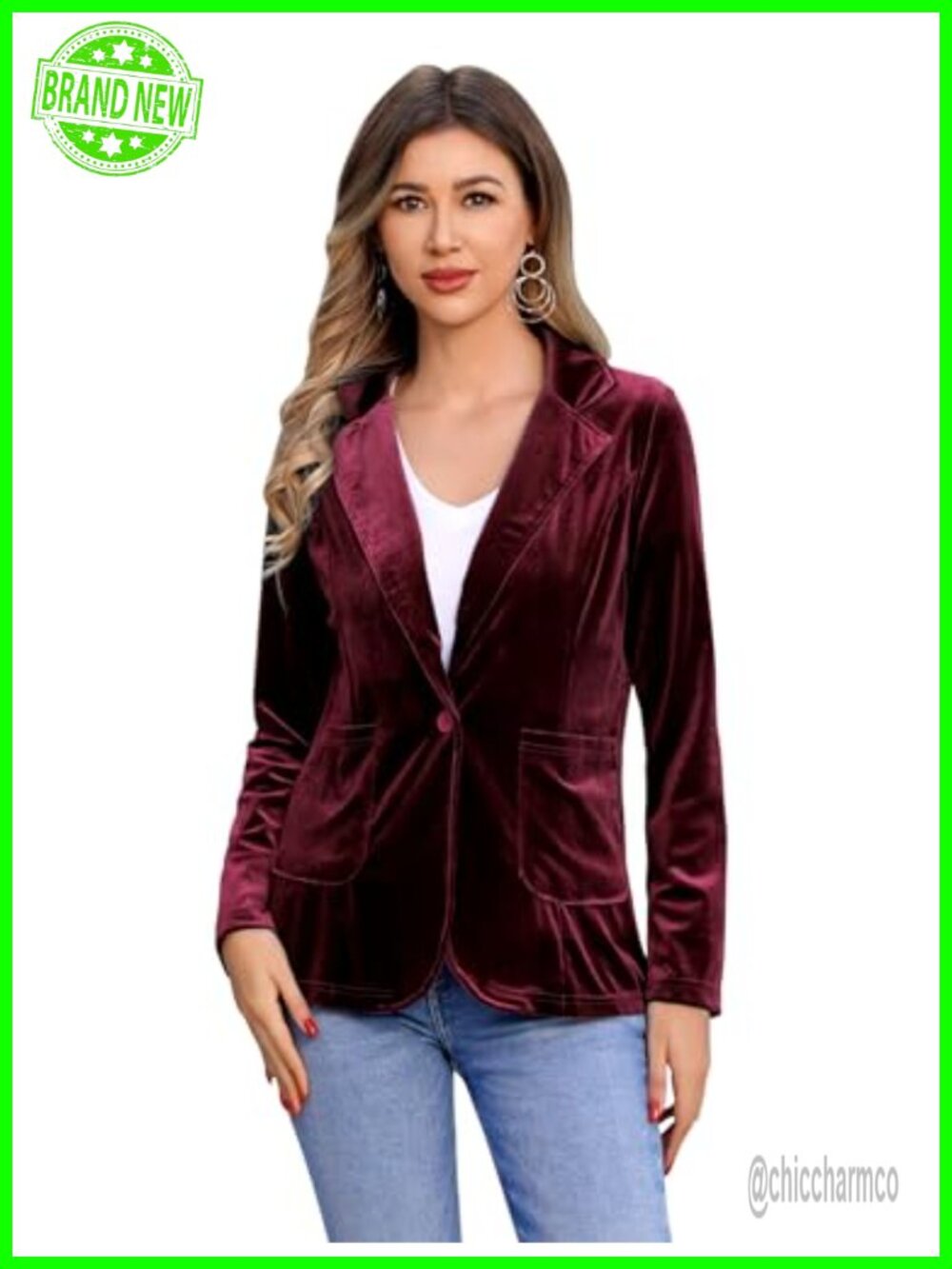 Velvet Blazer Jacket Long Sleeve Open Front Cardigan Coat Office Blazer with